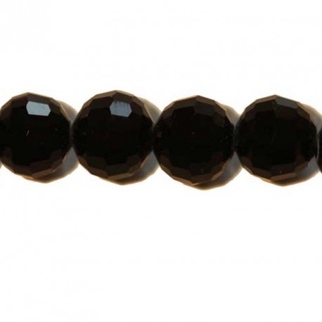 BeauMonde Bijoux - Perles de verre 12 mm facetées noir