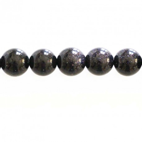 BeauMonde Bijoux - Blue gold stone 10 mm perle ronde Chine