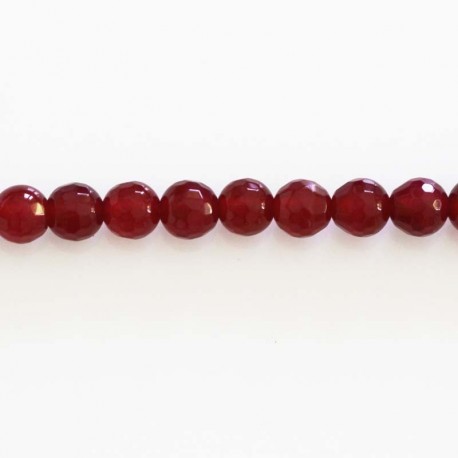 BeauMonde Bijoux - Agate 6 mm perle ronde facetée fushia
