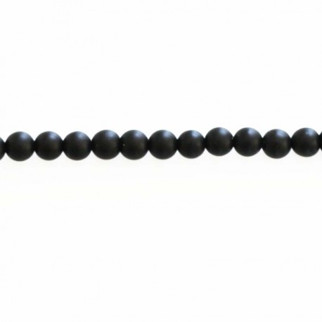 BeauMonde Bijoux - Agate 4mm perle ronde noire mat Brésil
