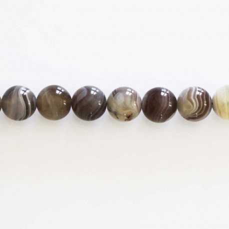 BeauMonde Bijoux - Agate Botswana 8/8.2 mm environ perle ronde AA Botswana