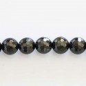 Hématite 10 mm environ perle ronde facetée