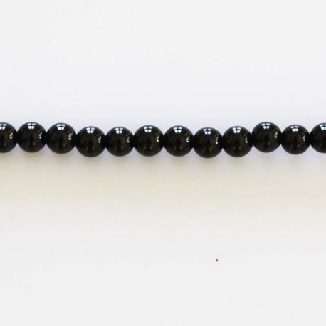 BeauMonde Bijoux - Onyx 4 mm environ perle ronde A Brésil
