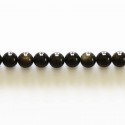 Obsidienne gold 6 mm perle ronde A+ Mexique
