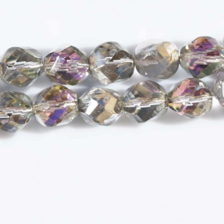 BeauMonde Bijoux - Perle 12 mm verre de Bohême grandes facettes vitrail