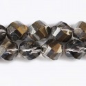 BeauMonde Bijoux - Perle 12 mm verre de Bohême grandes facettes silver