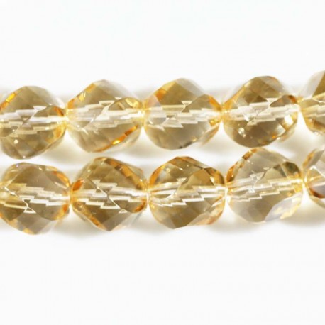 BeauMonde Bijoux - Perle 12 mm verre de Bohême grandes facettes miel