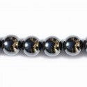 Hématite12 mm environ perle ronde trou 1.5mm environ