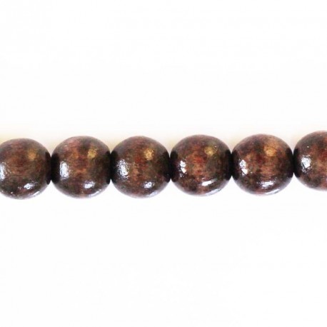 BeauMonde Bijoux - Perle bois 10 mm ronde marron Indonésie