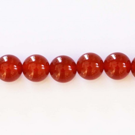 Carnelian 10 mm round bead (red agate) Brazil - BeauMonde Bijoux