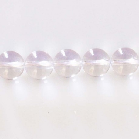 BeauMonde Bijoux - Cristal de roche 9.8/10 mm environ perle ronde AA Brésil