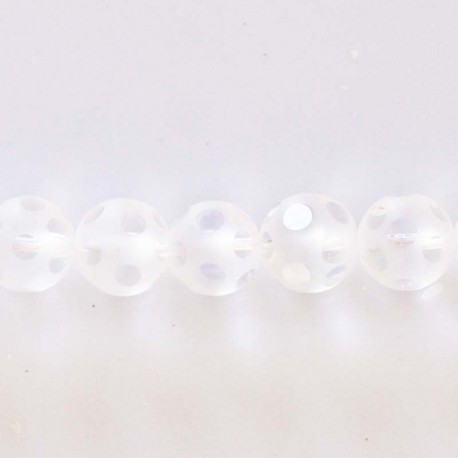 BeauMonde Bijoux - Cristal de roche 10 mm environ perle ronde mat/brillant A+ Brésil