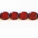 Perle 17x16 mm de bohême rectangle rouge