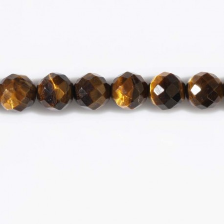 Tiger eye bead 8 mm faceted round - BeauMonde Bijoux
