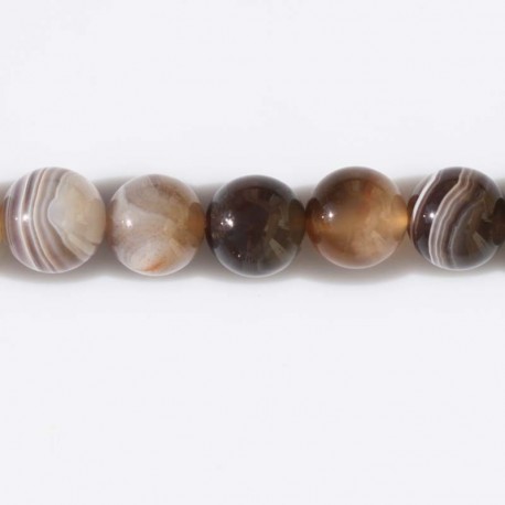 Agate Botswana 10 mm round bead - BeauMonde Bijoux