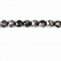 Obsidienne neige 6/6.5 mm environ perle ronde A Afrique