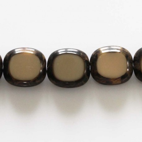BeauMonde Bijoux - Perle 17x16 mm de bohême rectangle beige/taupe