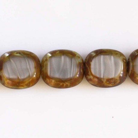 BeauMonde Bijoux - Perle 17x16 mm de bohême rectangle gris