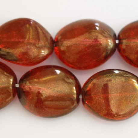 BeauMonde Bijoux - Perle galet 25x20mm rouge