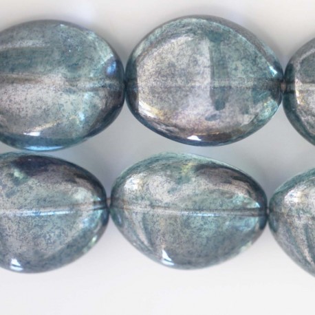 BeauMonde Bijoux - Perle galet 25x20mm bleu