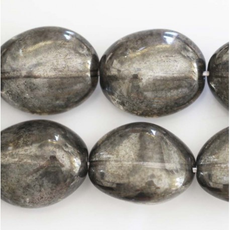 BeauMonde Bijoux - Perle galet 25x20mm gris