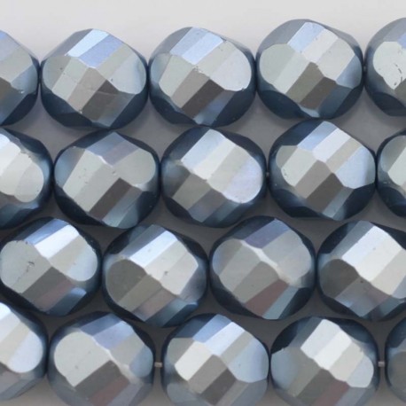 BeauMonde Bijoux - Perle laquée 12 mm ronde grandes facettes bleu