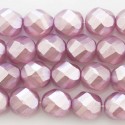 Perle laquée 12 mm ronde grandes facettes lilas