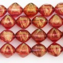 Perle 12mm carré diagonal rouge