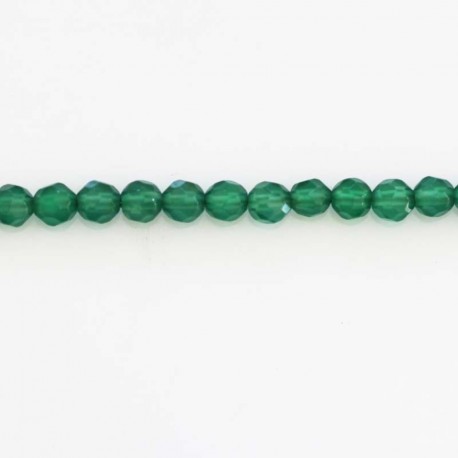 BeauMonde Bijoux - Agate 4 mm vert emeraude perle ronde facetée