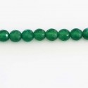 Agate 6 mm emerald green bead round faceted