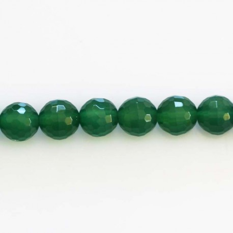 Agate 8 mm emerald green bead round faceted - BeauMonde Bijoux