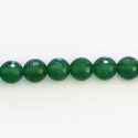 Agate 8 mm vert emeraude perle ronde facetée