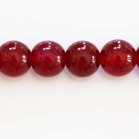 BeauMonde Bijoux - Agate 10/10.3 mm environ perle ronde fushia (agate chauffée)