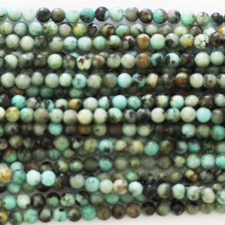 BeauMonde Bijoux - Turquoise 2 mm Afrique perle ronde A
