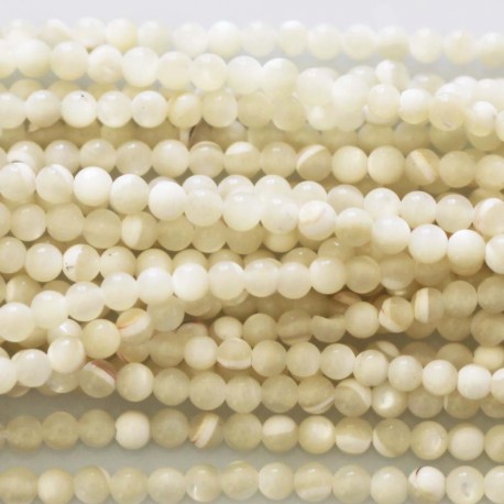 BeauMonde Bijoux - Nacre 2 mm blanche perle ronde A Indonésie