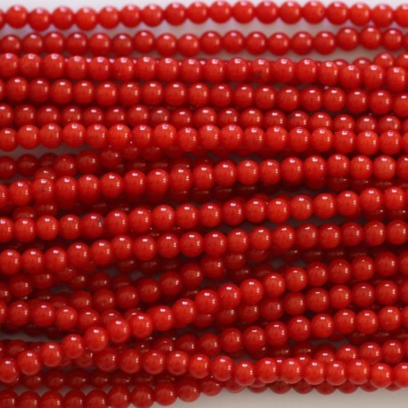 Bamboo of sea red round bead 3 mm - BeauMonde Bijoux