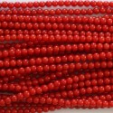 Bambou de mer 3 mm teinté rouge perle ronde Pacifique