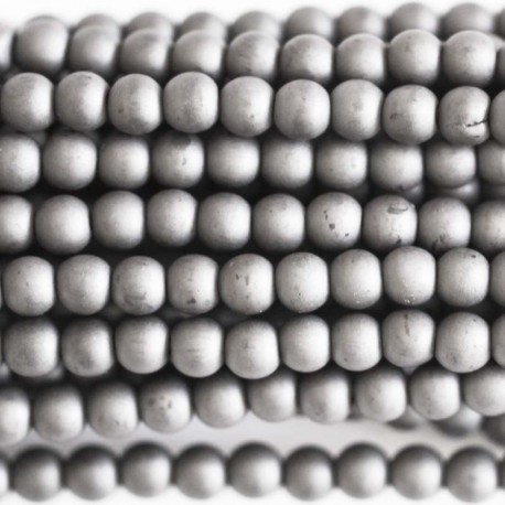 BeauMonde Bijoux - Hématite mate 4 mm environ perle ronde