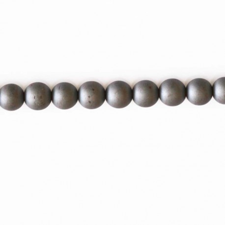 BeauMonde Bijoux - Hématite mate 6 mm environ perle ronde
