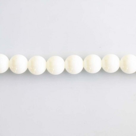 BeauMonde Bijoux - Coquillage 6/6.3 mm blanc perle ronde Indonésie