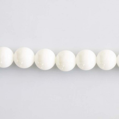 BeauMonde Bijoux - Coquillage 8 mm blanc perle ronde Indonésie