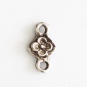 BeauMonde Bijoux - Carré fleur 2 anneaux 8x15 mm métal argenté origine France