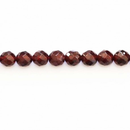 BeauMonde Bijoux - Grenat 6/6.4 mm environ perle ronde facettée A Inde