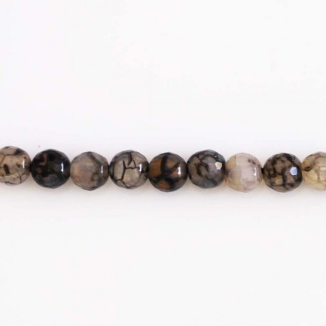 BeauMonde Bijoux - Agate 6 mm perle facetée noir/transparent