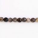 Agate 6 mm perle facetée noir/transparent