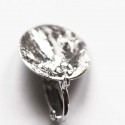 Clip hammered ring 15 mm silver metal - BeauMonde Bijoux