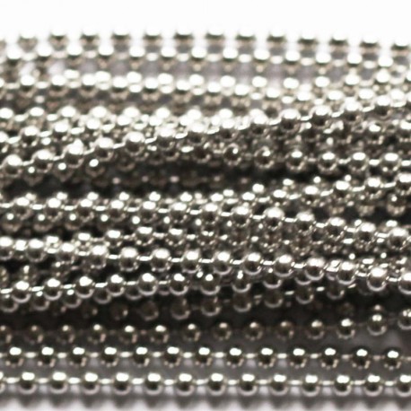 BeauMonde Bijoux - Chaine perles 1.5 mm métal argenté