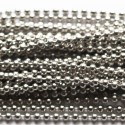 Chaine perles 1.5 mm métal argenté
