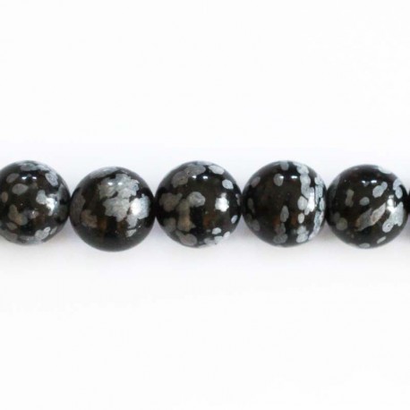 Snow obsidian 10 mm round bead Africa - BeauMonde Bijoux
