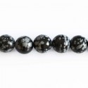 BeauMonde Bijoux - Obsidienne neige 10/10.5 mm environ perle ronde A Afrique